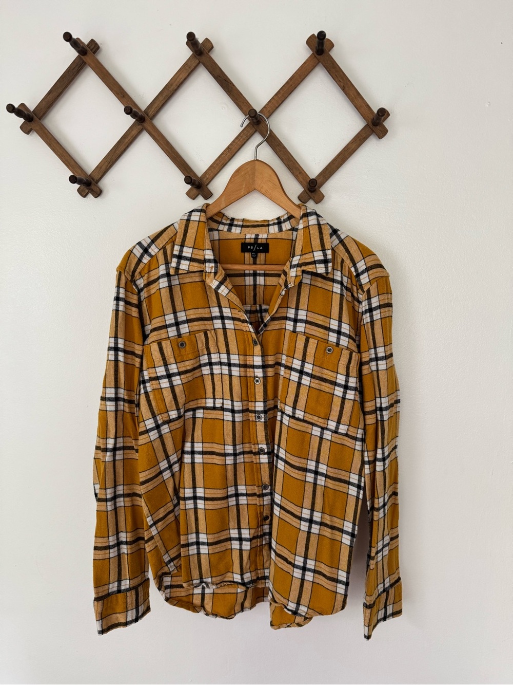 PacSun Mustard Plaid Button-Down Shirt